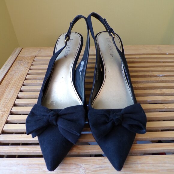 Kelly & Katie Black Bow Pointed Toe Heels / Pumps Womens Size 9.5M - Picture 2 of 10